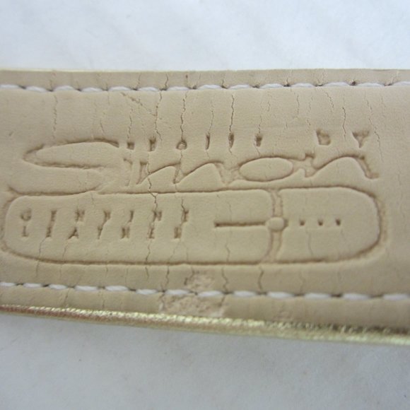 Vintage XL Women\'s Belt Simon Italy Gold Studded Leather Bougie